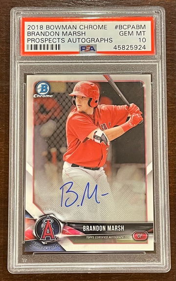 2018 Bowman Chrome Brandon Marsh Auto PSA 10