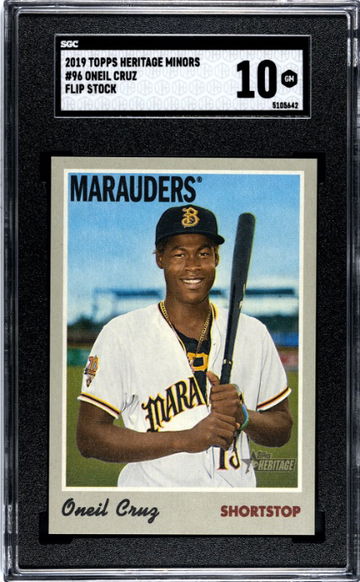 2019 Topps Heritage Minors Oneil Cruz Flip Stock SSP SGC 10 Gem Mint