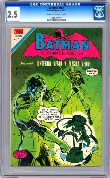 GREEN LANTERN #76 CGC 2.5 aka BATMAN 601 *SPANISH LANG ED* EDITORIAL NOVARO 1971