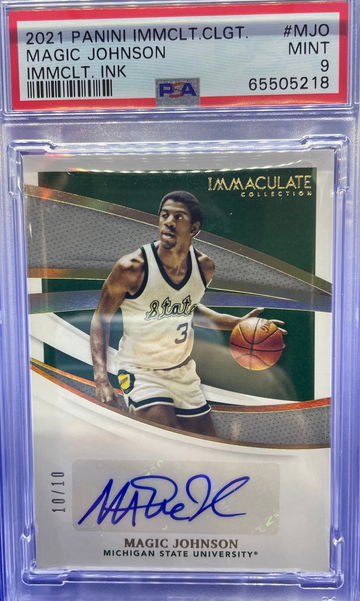 2021 Immaculate Collegiate Ink Gold 10/10 Magic Johnson PSA 9 MINT Auto HOF SP