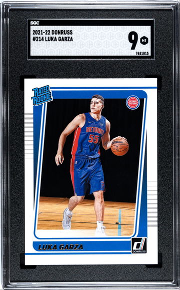 2021-22 Panini Donruss Basketball Rated Rookie #214 Luka Garza - Graded SGC 9 MT Mint RC 🏀