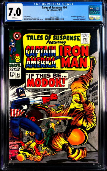 Tales of Suspense #94 (1964) 🔥 1st appearance MODOK 🔥 CGC 7.0 - WHITE Pages