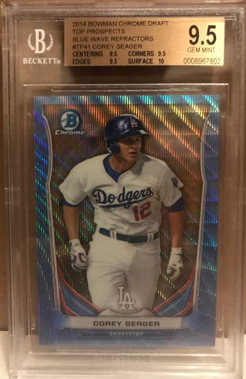 Corey Seager 2013 Bowman Chrome Draft Top Prospects Blue Wave Refractors