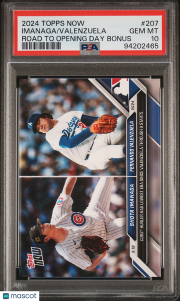 2024 Topps Now Valenzuela Imanaga #207 PSA 10