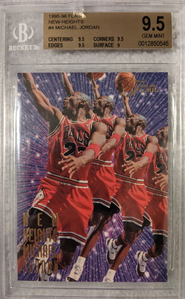 Flair New Heights Michael Jordan #4, BGS 9.5 (crack on top case)