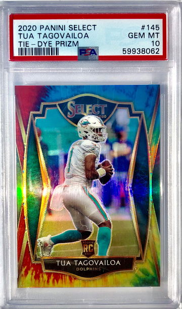 2020 Panini Select Tua Tagovailoa Tie Dye /25 PSA 10