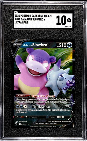 2020 Pokemon Darkness Ablaze Ultra Rare Galarian Slowbro V #099 SGC 10