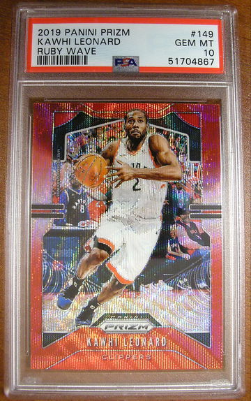 Kawhi Leonard 2019 Prizm #149 Ruby Wave PSA 10