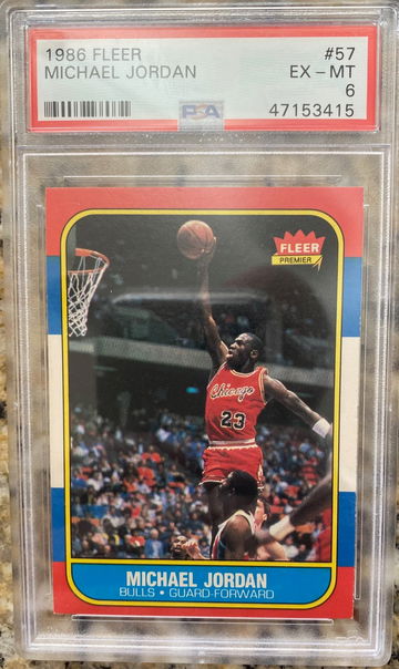 1986 Fleer #57 Michael Jordan RC PSA 6