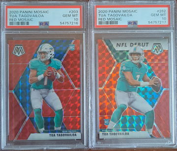 2020 Mosaic Tua Tagovailoa Red Mosaic PSA 10's- #203 AND #262 