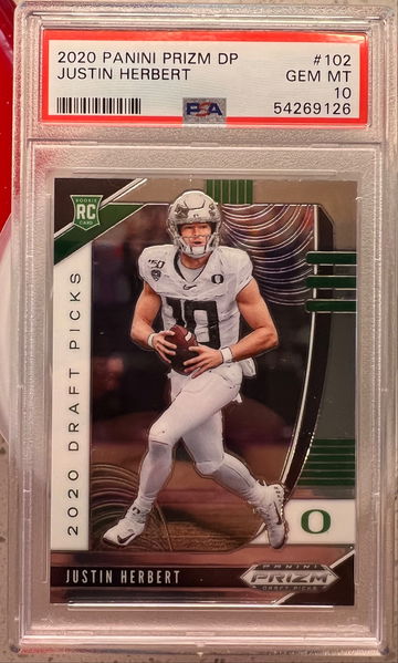 2020 panini Prizm dp Justin Herbert psa 10
