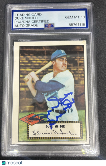 1952 Topps Reprint Series Duke Snider #37 PSA Auto 10