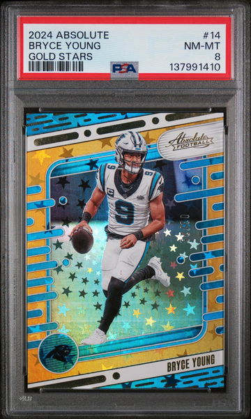 2024 Panini Absolute Gold Stars Bryce Young #14 /25 /150 PSA 8