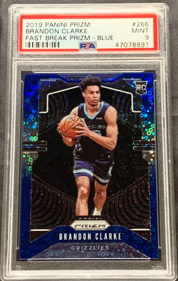 2019 Prizm Brandon Clarke Fast Break Blue #131/175 PSA 9