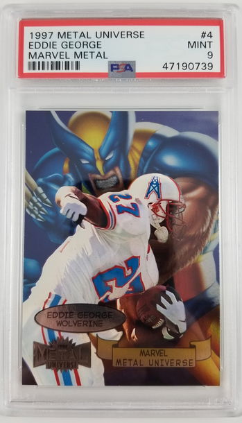 1997 Fleer Metal Marvel Metal #4 Eddie George-Wolverine PSA 9 POP 2, 1 HIGHER