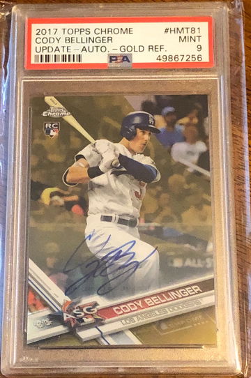 2017 Topps Chrome Update Gold Refractor Cody Bellinger Auto #’d/50