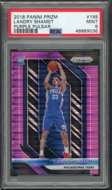 Landry Shamet 2018 Prizm Purple Pulsar /35 PSA 9 