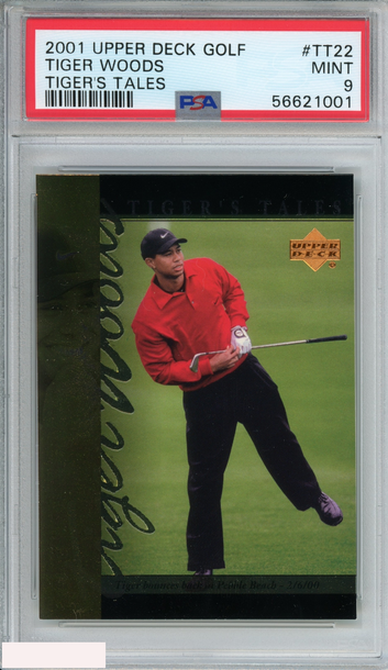 2001 UPPER DECK TIGERS TALES TIGER WOODS #TT22 ROOKIE RC PSA 9 MINT
