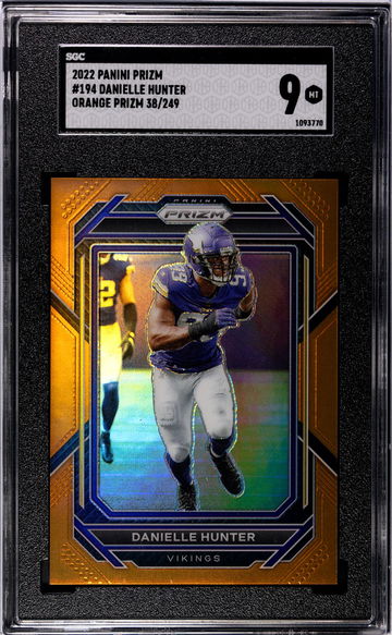 2022 Prizm #194 Danielle Hunter Orange Prizm /249 SGC 9