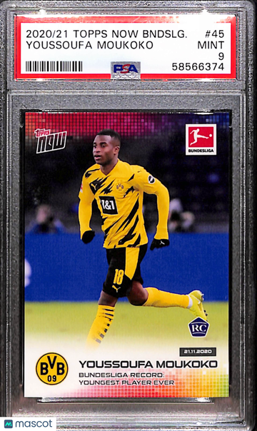 2020 Topps Now Bundesliga Youssoufa Moukoko #45 PSA 9
