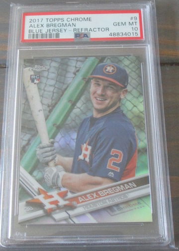 Alex Bregman RC 2017 Topps Chrome #9 Blue Jersey Refractor PSA 10 Short Print Photo Variation SP Low Pop Astros