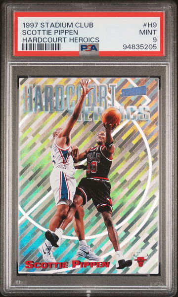 1997 SCOTTIE PIPPEN STADIUM CLUB HARDCOURT HEROICS #H9 PSA 9