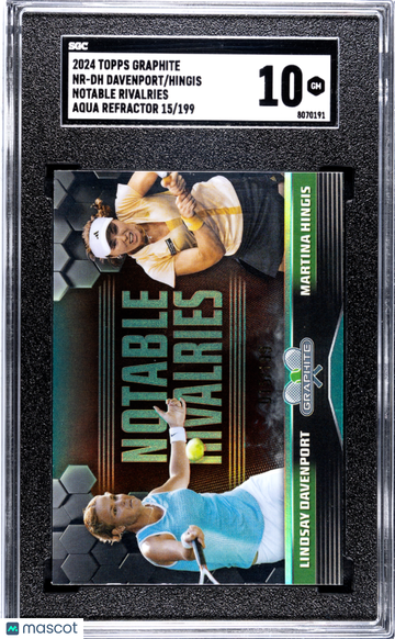 2024 Topps Graphite Hingis Davenport #NR-DH Notable Rivalries Aqua Refractor SGC 10