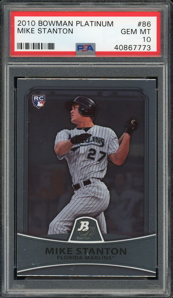 2010 BOWMAN PLATINUM MIKE GIANCARLO STANTON MARLINS YANKEES ROOKIE PSA 10