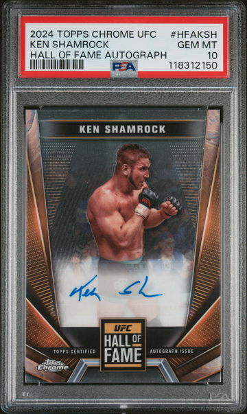 2024 Topps Chrome UFC Hall of Fame Autographs Ken Shamrock #HFAKSH PSA 10