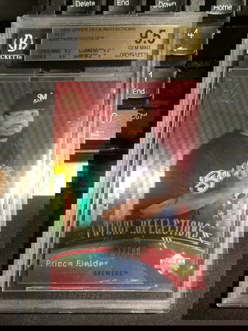 2005 Upper Deck Reflections Red /99 RC Prince Fielder BGS 9.5 Gem Mint