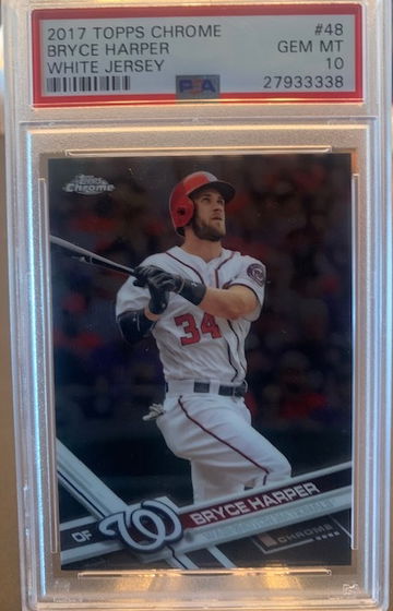 2017 Topps Chrome #48 Bryce Harper White Jersey PSA 10