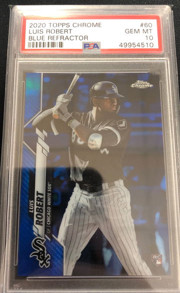 2020 topps chrome Luis Robert blue refractor PSA 10 /150 #60 rookie RC