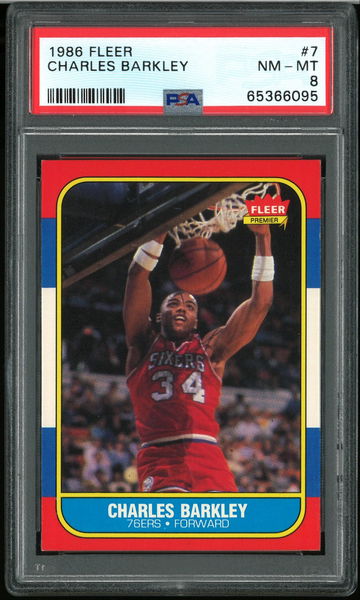 1986 Fleer Charles Barkley #7 PSA 8