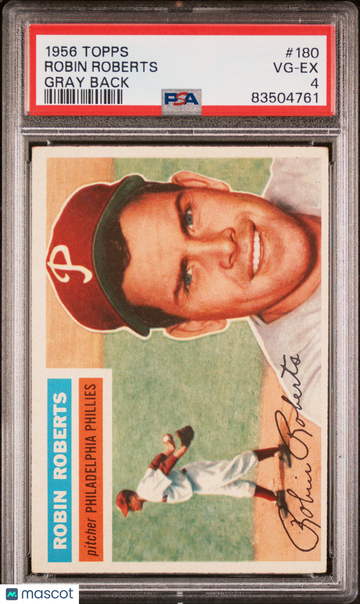 1956 Topps Robin Roberts #180 PSA 4 NEW LABEL VINTAGE BASEBALL