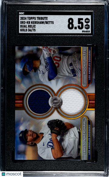 2024 Topps Tribute Betts Kershaw #DR2-KB Dual Relic Gold SGC 8.5