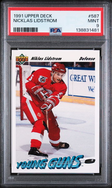1991 Upper Deck Young Guns Nicklas Lidstrom #587 PSA 9