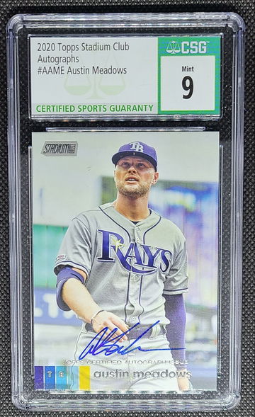 2020 Topps Stadium Club Autograph #AAME Austin Meadows CSG 9 Mint