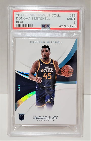 2017-18 Immaculate Collection BLUE Donovan Mitchell 05/25 RC #35 - PSA 9 MINT Rookie