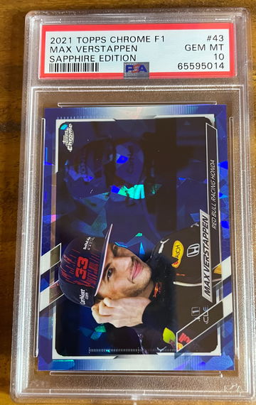 2021 TOPPS CHROME F1 SAPPHIRE MAX VERSTAPPEN #43 PSA 10 GEM MINT