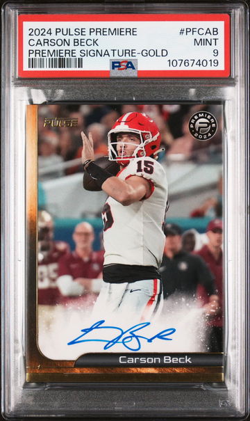 2024 Pulse Premiere Premiere Signatures Premiere Signature-Gold Carson Beck #PFCAB /10 PSA 9