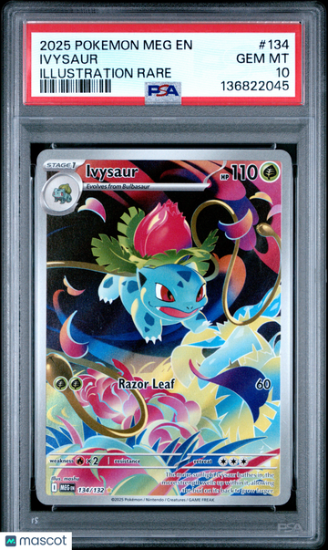 Mega Evolution Ivysaur Foil Illustration Rare PSA 10 #134