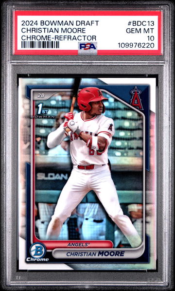 2024 Bowman Draft Chrome Refractor Christian Moore #BDC-13 PSA 10