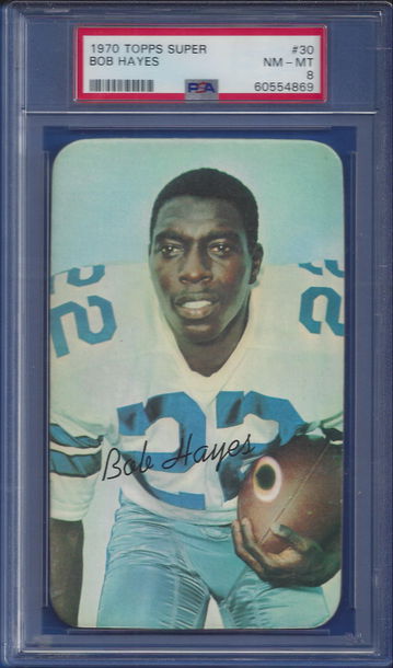 1970 Topps Super #30 Bob Hayes PSA 8 (BillsGridironGreats)