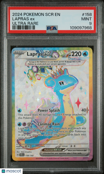 2024 Pokemon SCR EN-Stellar Crown Lapras EX Ultra Rare PSA 9 #158
