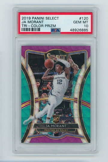 Ja Morant 2019 Panini Select #120 Tri-Color Prizm Premier Level PSA 10