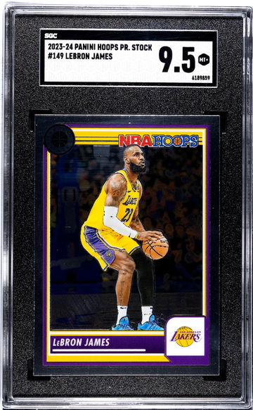 2023-24 Panini Hoops Premium Stock #149 Lebron James SGC 9.5
