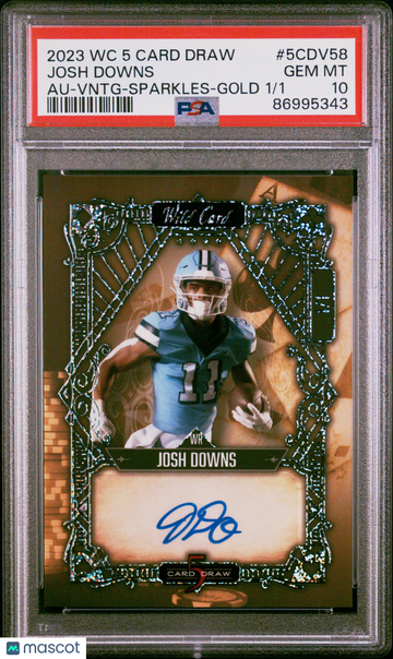 2023 Wild Card 5 Card Draw Autographs Josh Downs #5CDV58 PSA 10 - 1/1 - Colts