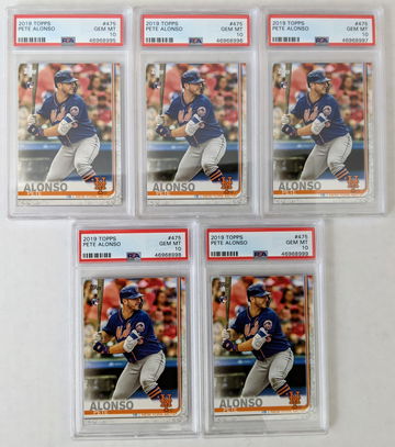 5 x 2019 Topps Pete Alonso #475 PSA 10