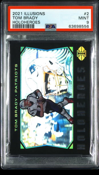 💎🐐2021 Panini Illusions TOM BRADY Holo Heroes #HHTB-2 PSA 9 SSP Patriots 💎🧨
