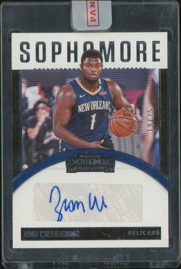 2020 Panini Contenders #SC-ZWL Zion Williamson Sophomore /25 Auto Pelicans